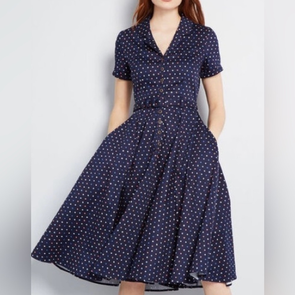 Modcloth Polka dot shirt dress